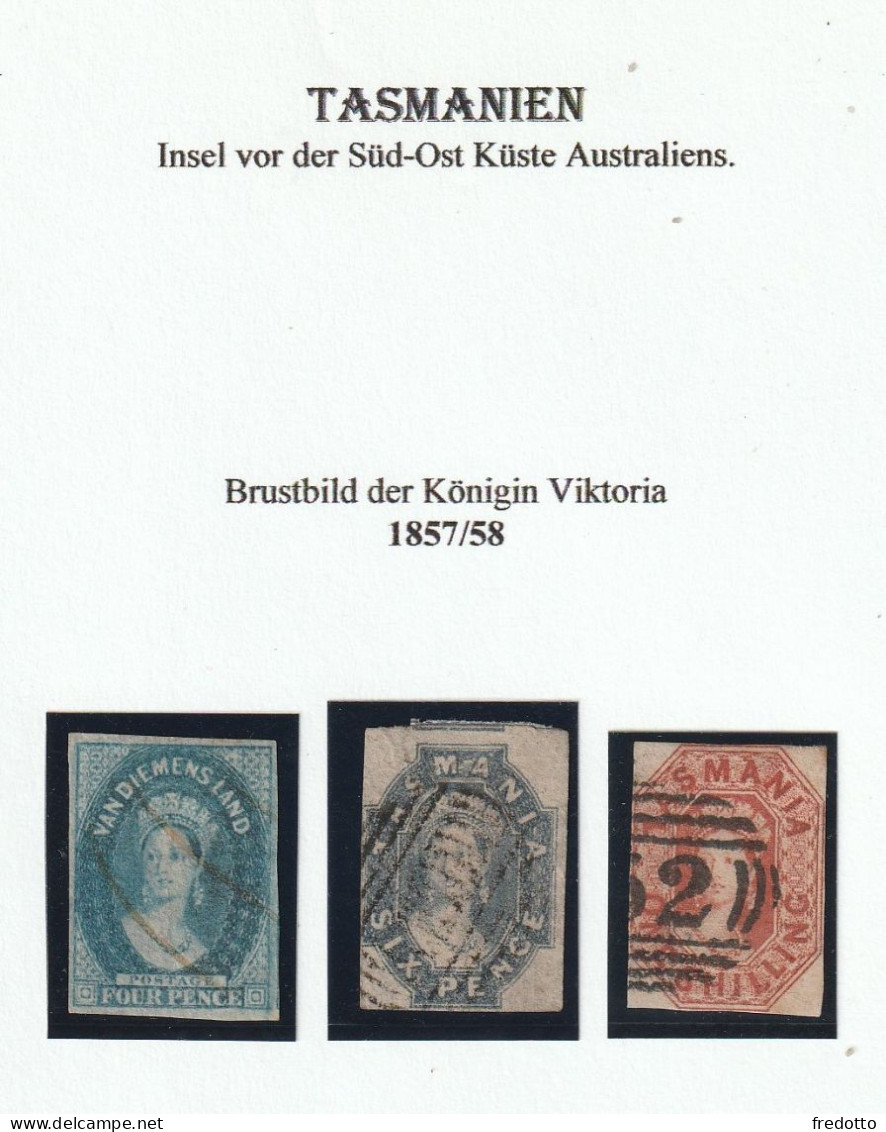 Tasmanien - 3 Marken Gestempelt 1857-1858 - Gebraucht