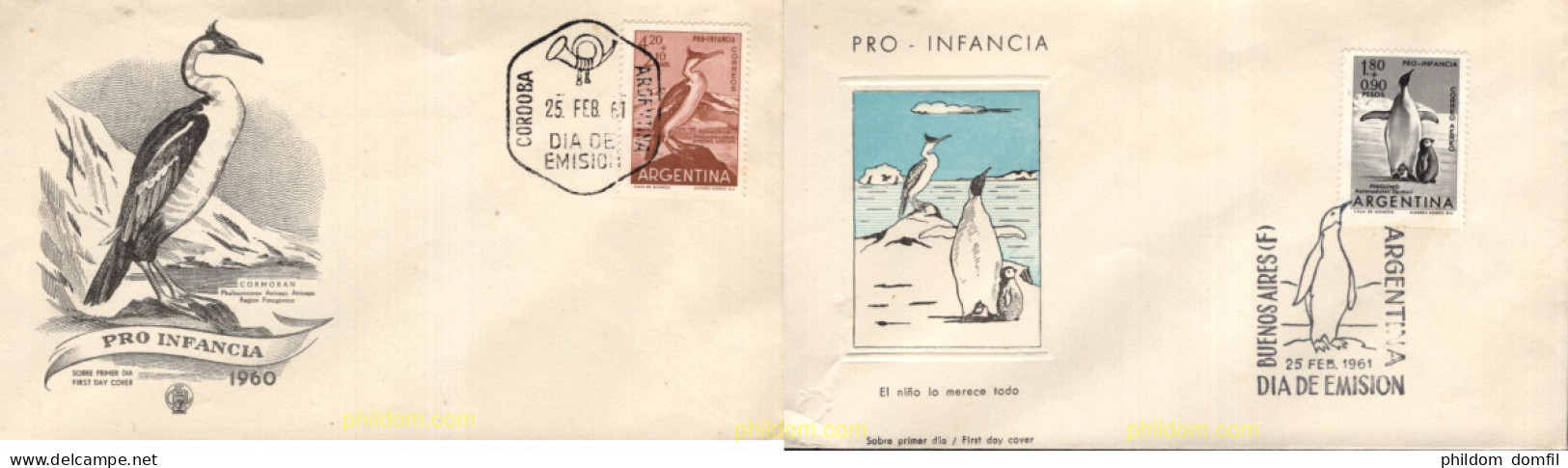 715452 MNH ARGENTINA 1961 PRO INFANCIA. AVES - Unused Stamps