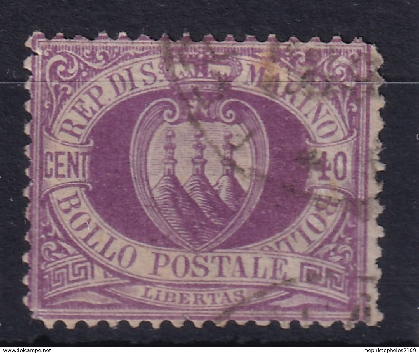 SAN MARINO 1877 - Canceled - Sc# 17 - Used Stamps