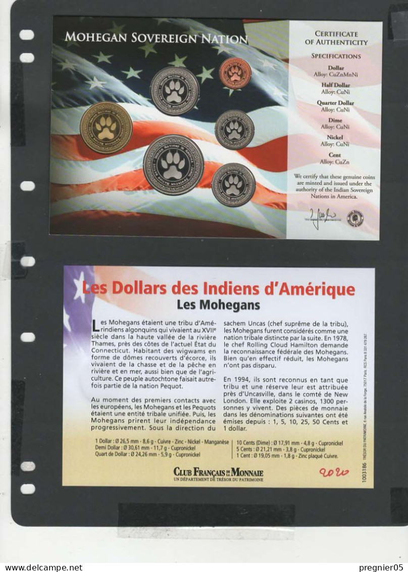 Baisse De Prix USA - Blister 6 Pièces Dollars Indiens D'Amérique 2020 - Mohegans - Collections