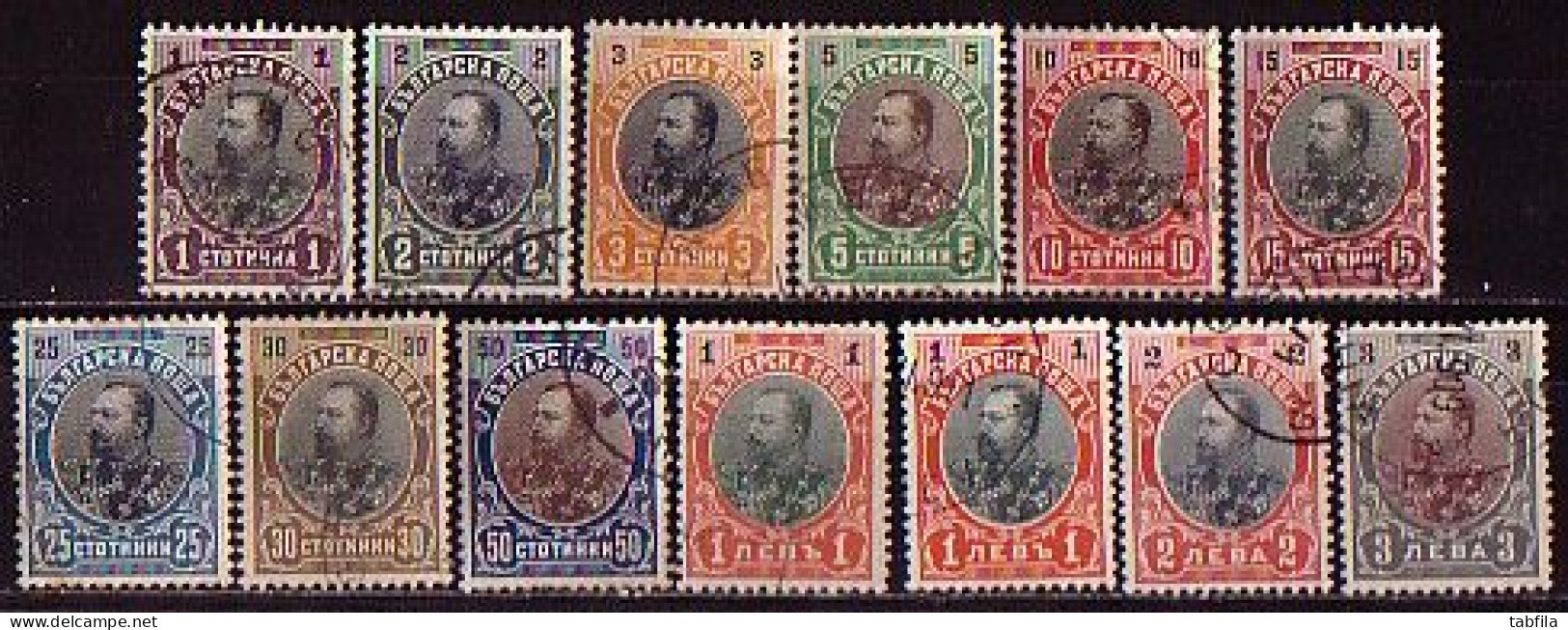 BULGARIA - 1901 - Serie Courant - Roi Ferdinand - Yv 50 - 61 + 59a Obl. - Used Stamps