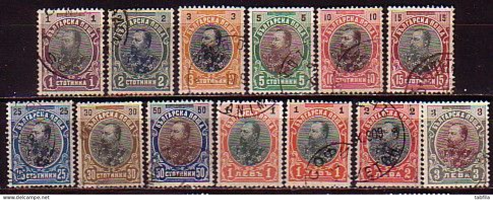 BULGARIA - 1901 - Serie Courant - Roi Ferdinand - Yv 50 - 61 + 59a Obl. - Used Stamps