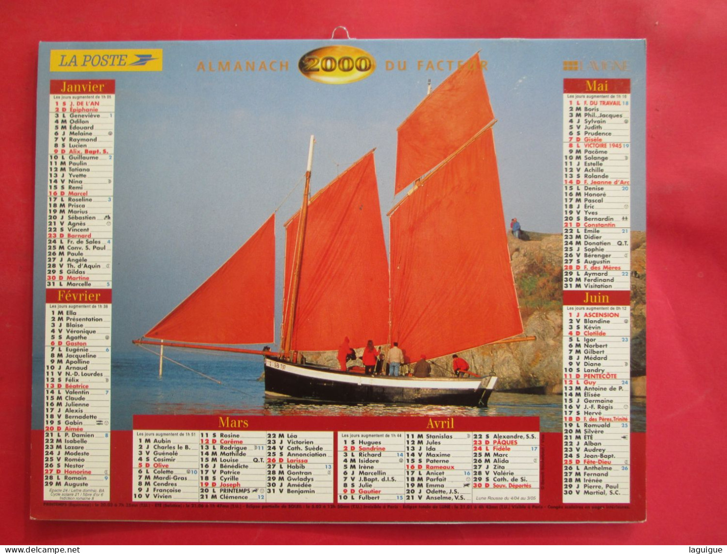 LOT 5 CALENDRIERS ALMANACHS 1993 A 2004  VOILIERS  LAVIGNE OBERTHUR - Grossformat : 1991-00