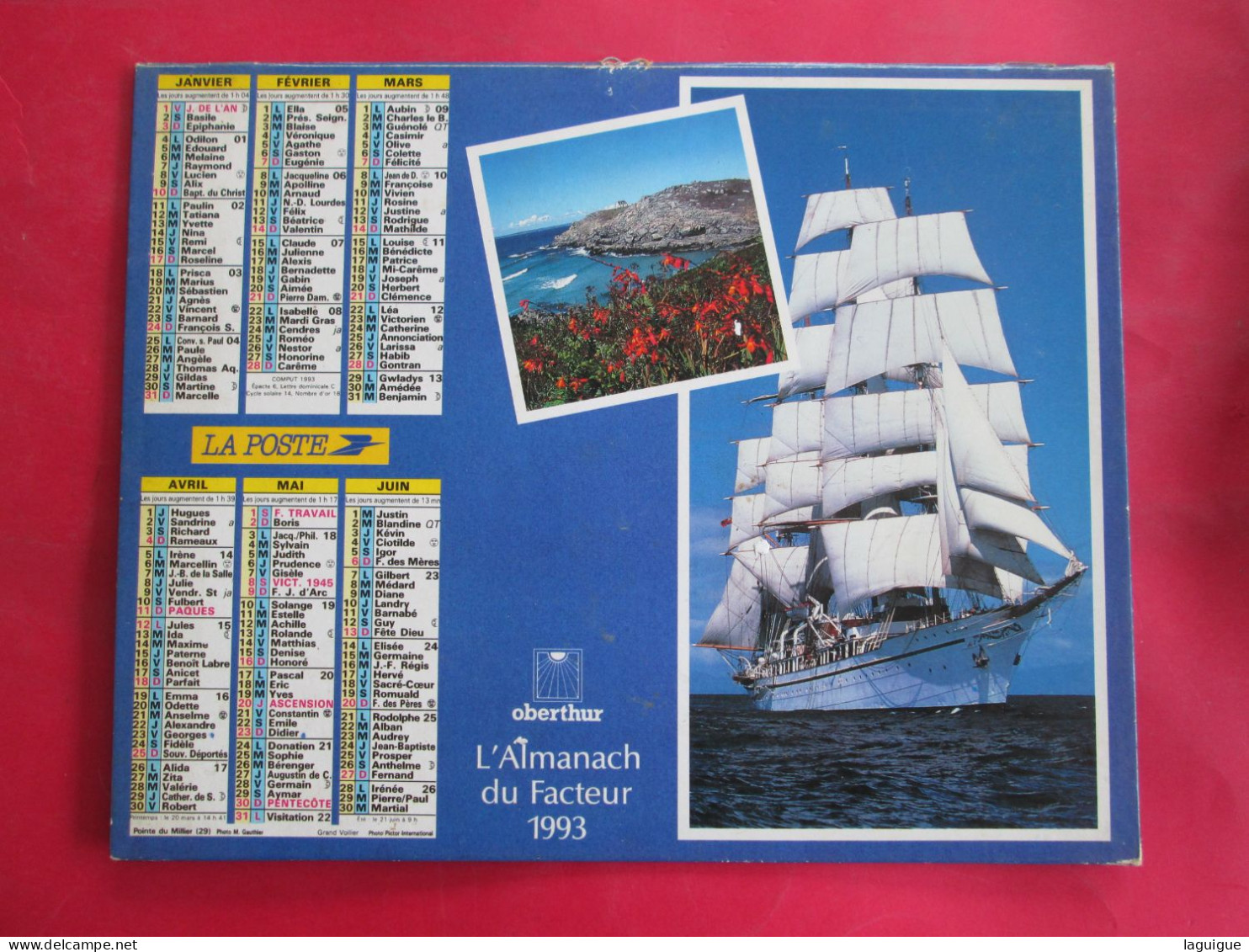 LOT 5 CALENDRIERS ALMANACHS 1993 A 2004  VOILIERS  LAVIGNE OBERTHUR - Grossformat : 1991-00