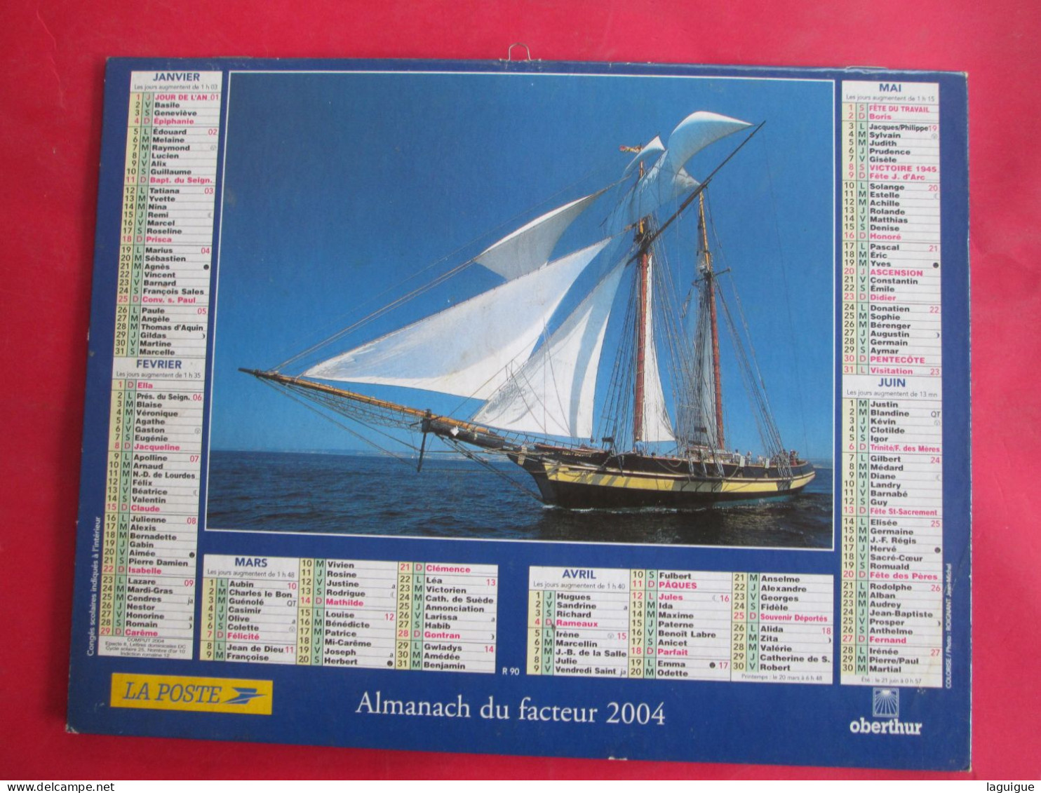 LOT 5 CALENDRIERS ALMANACHS 1993 A 2004  VOILIERS  LAVIGNE OBERTHUR