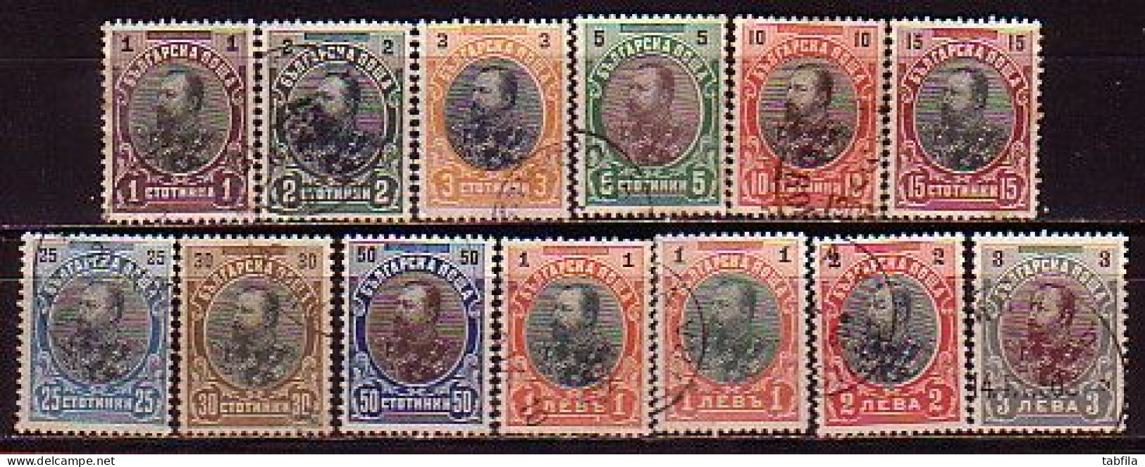 BULGARIA - 1901 - Serie Courant - Tzar Ferdinand - Yv 50 - 61 + 59a Obl. - Used Stamps