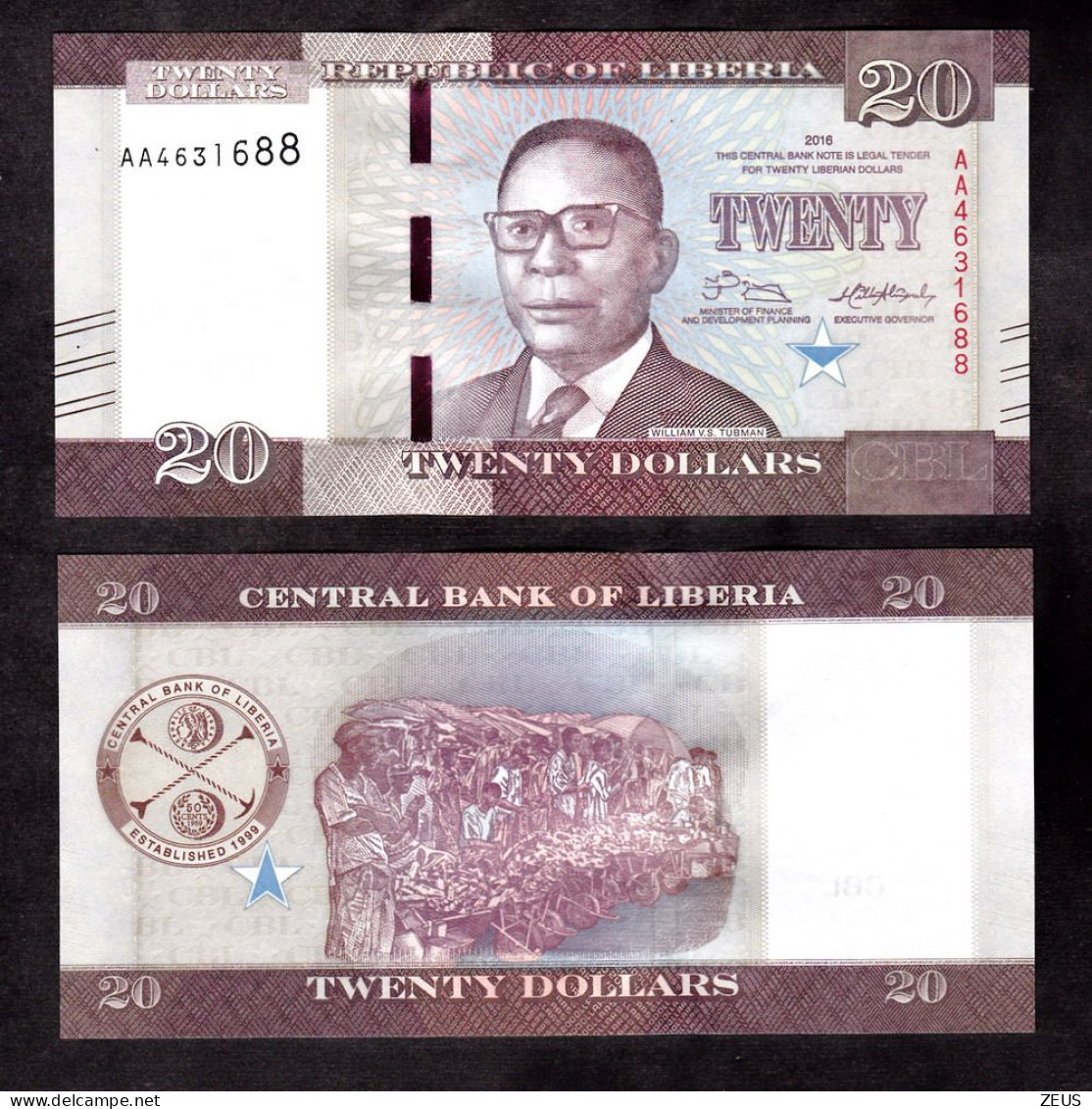 LIBERIA 20 DOLLARI 2016 PIK 33A FDS - Liberia