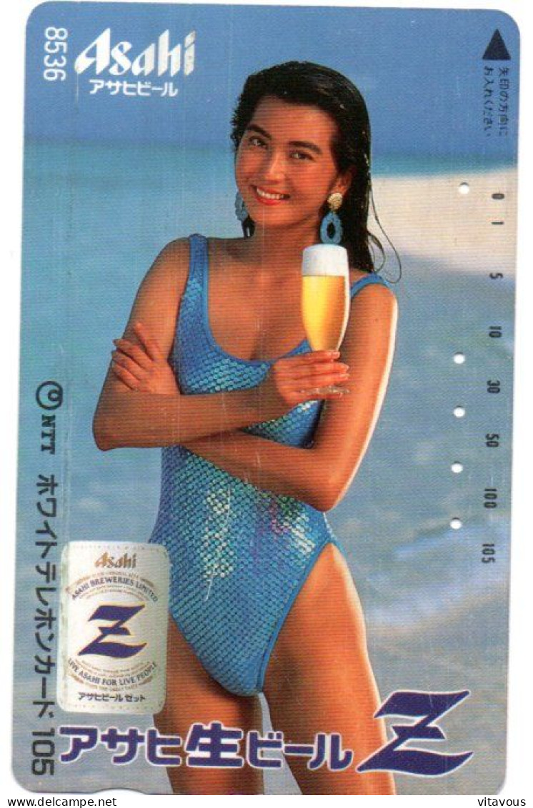 Femme Girl Bière Beer Télécarte Japon Phonecard Telefonkarte (G 992) - Alimentación