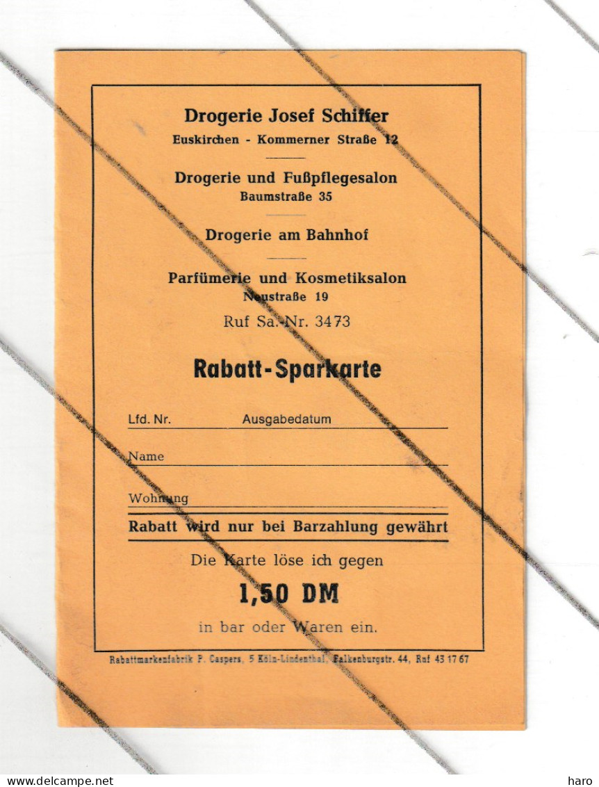 EUSKIRCHEN - Rabatt - Sparkarte - Drogerie Josef SCHIFFER Avec Quelques Timbres Non Collés   (Nod7) - 1950 - ...