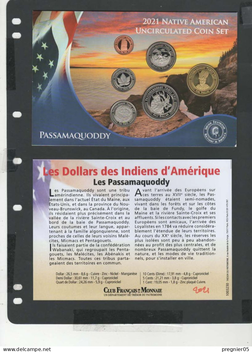 USA - Blister 6 Pièces Dollars Indiens D'Amérique 2021 -  Passamaquoddy - Collections