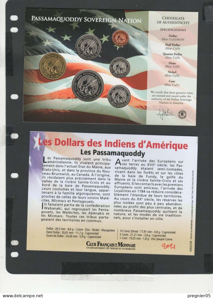 USA - Blister 6 Pièces Dollars Indiens D'Amérique 2021 -  Passamaquoddy - Sammlungen