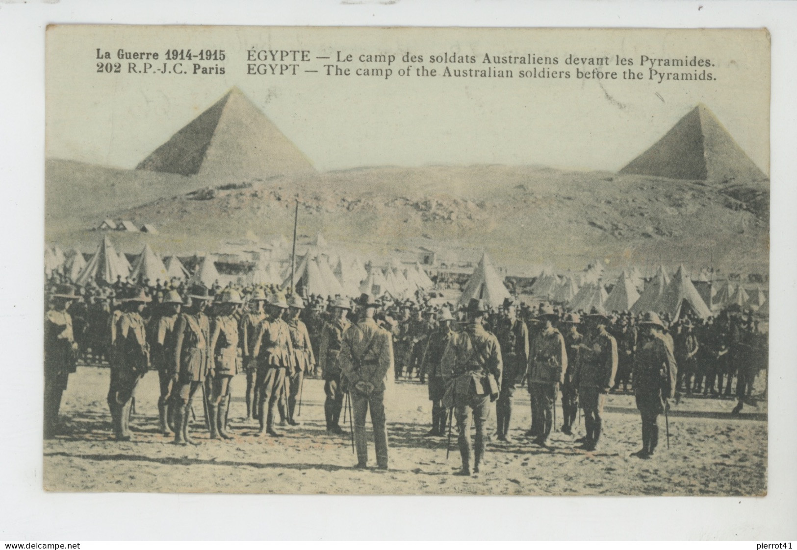 AFRIQUE - EGYPTE - GUERRE 1914-18 - Le Camp Des Soldats Australiens Devant Les Pyramides - Pyramides