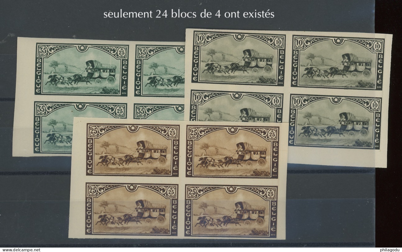 1935 Diligence Expo   407 / 409  X 4.  TRES RARE. Tirage 200 Ex. Postfris Dont 24 Blocs Dont Moitié Découpés - 1931-1940