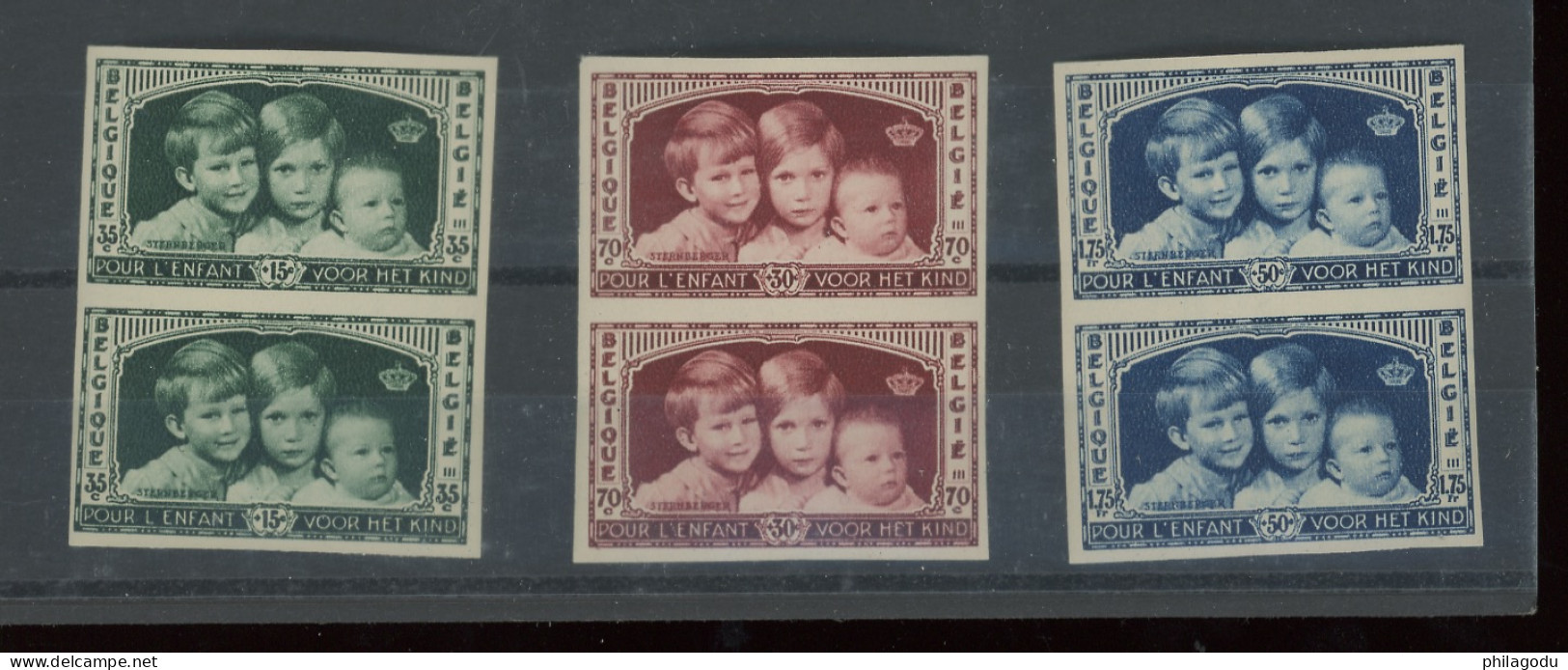 1935 Enfants Royaux   Paire  404 / 406 ** Bdf  . Tirage 200 Ex.  Postfris - 1931-1940