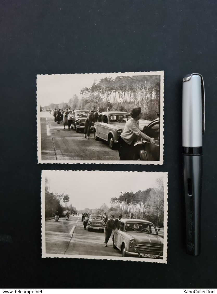 Autorallye, Ort Und Zeit Unbekannt, 2 SW-Fotografien 7 X 10 Cm - Coches