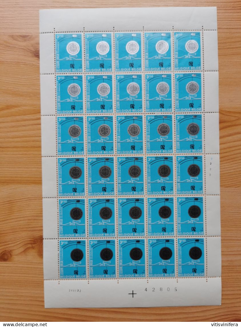 COB 1640 Feuille(s) Complète(s) NMH Annéé 1972. Station Terrienne Belge Pour Télécommunications Par Satellites à Lessive - 1971-1980