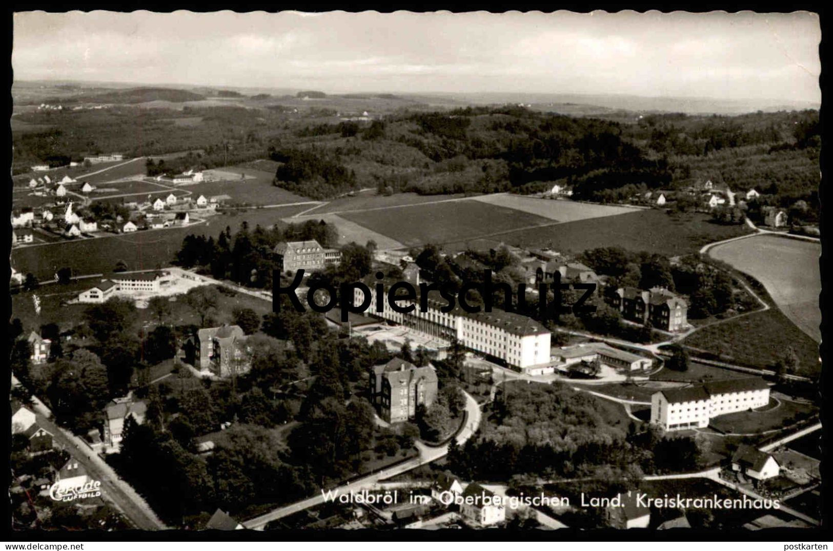 ÄLTERE POSTKARTE WALDBRÖL KREISKRANKENHAUS LUFTBILD OBERBERGISCHES LAND Hospital Fliegeraufnahme Ansichtskarte AK - Waldbröl