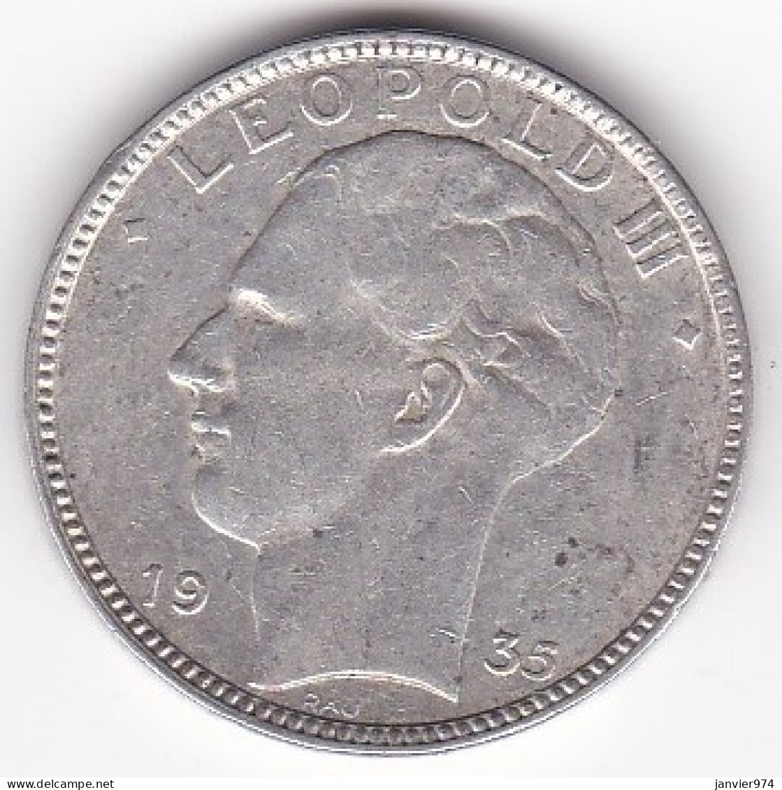 Belgique. 20 Francs 1935. Leopold III. Légende Française, Position A, En Argent - 20 Francs