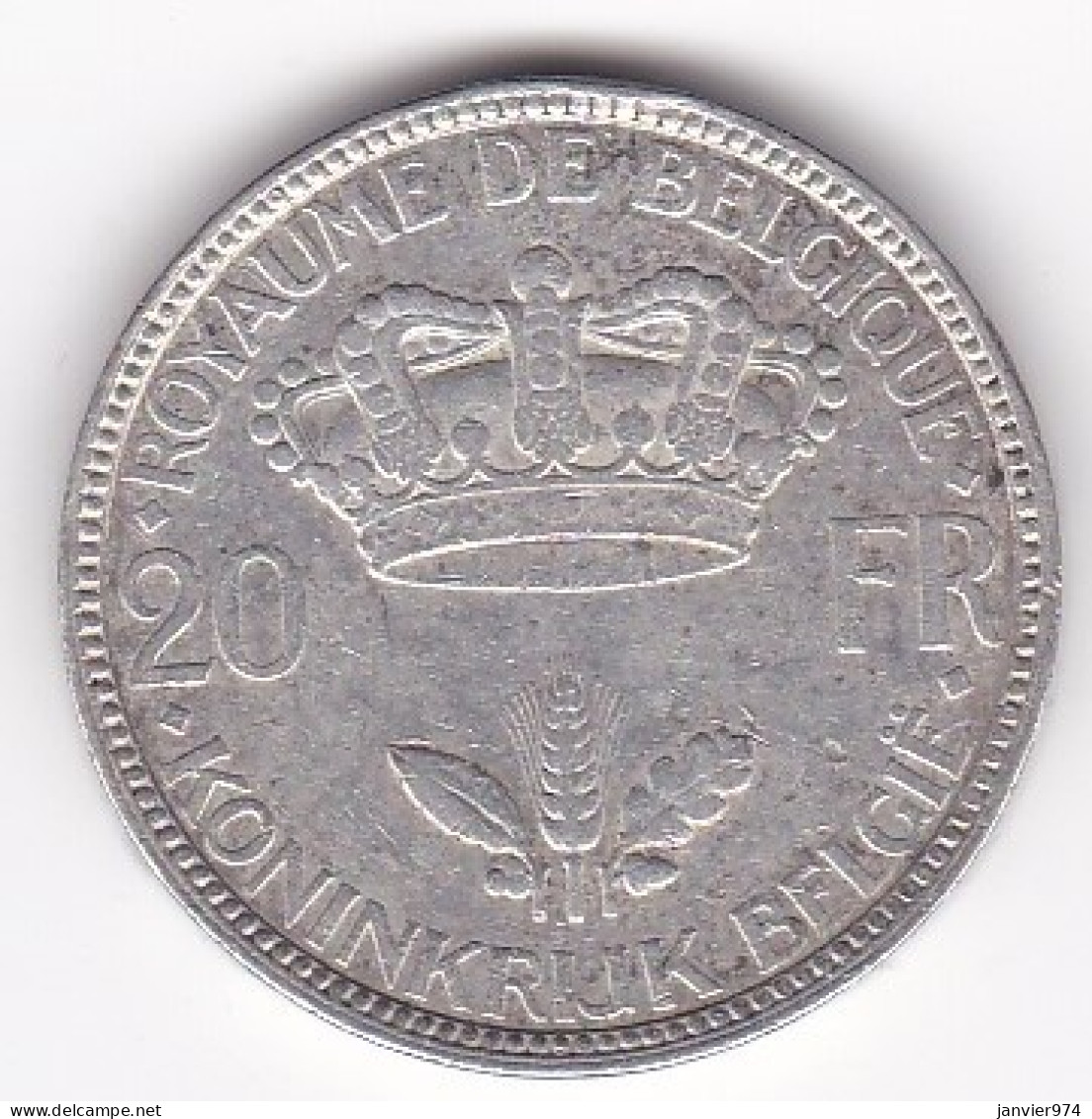 Belgique. 20 Francs 1935. Leopold III. Légende Française, Position A, En Argent - 20 Frank