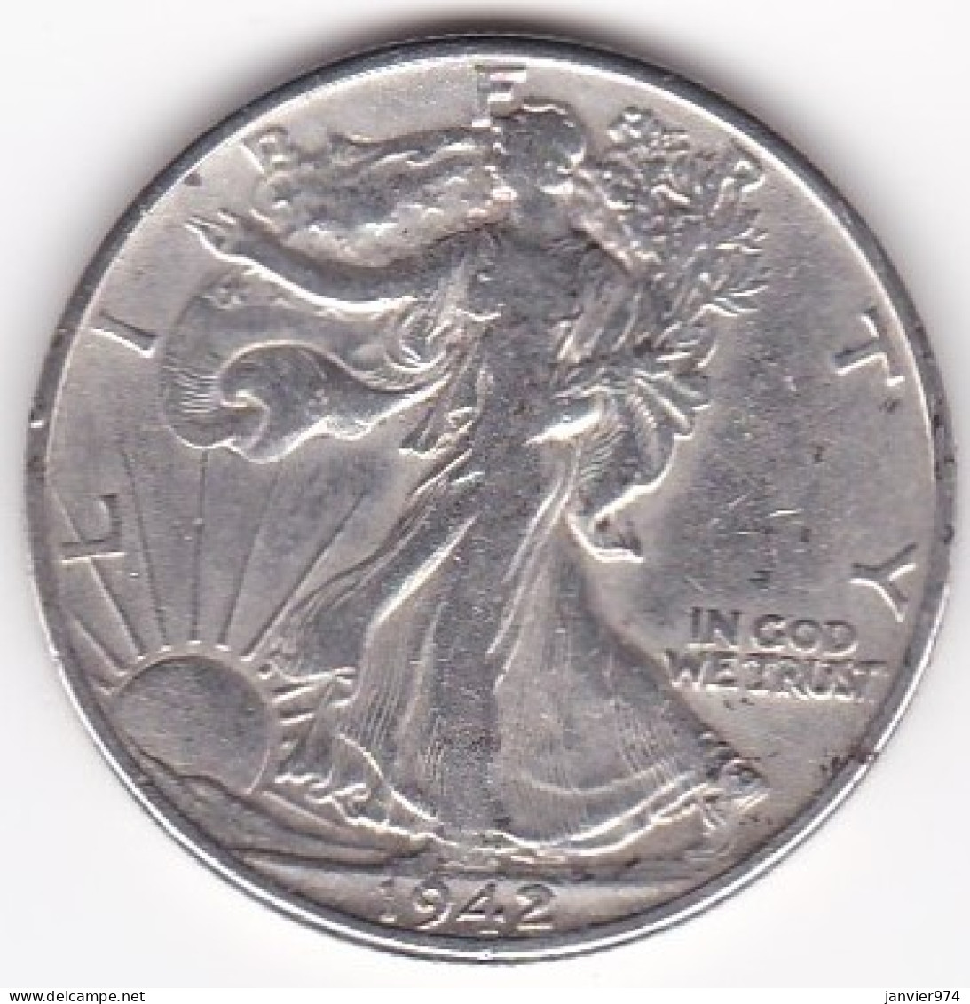 Etats-Unis. Half Dollar 1942 . Walking Liberty. En Argent, - 1916-1947: Liberty Walking (Liberté Marchant)