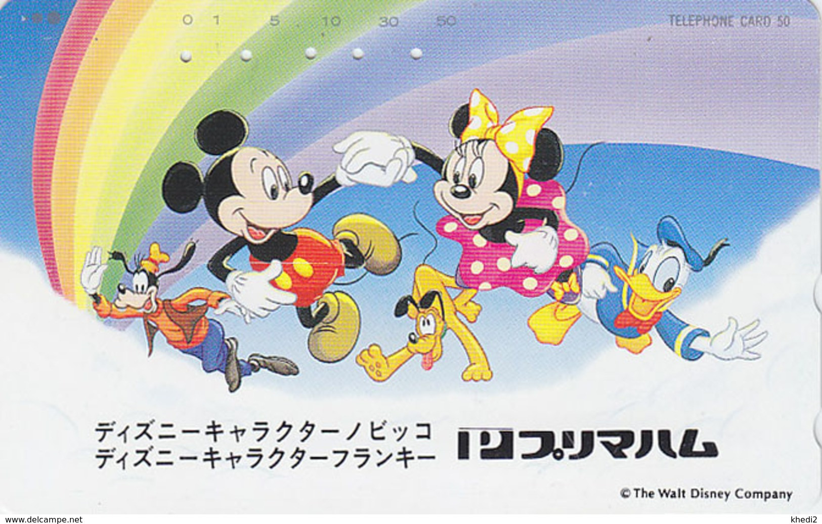 Télécarte JAPON / 110-814 - DISNEY - Mickey Minnie Donald Chien Dog - JAPAN Phonecard Telefonkarte / Rainbow - MD 2105 - Disney