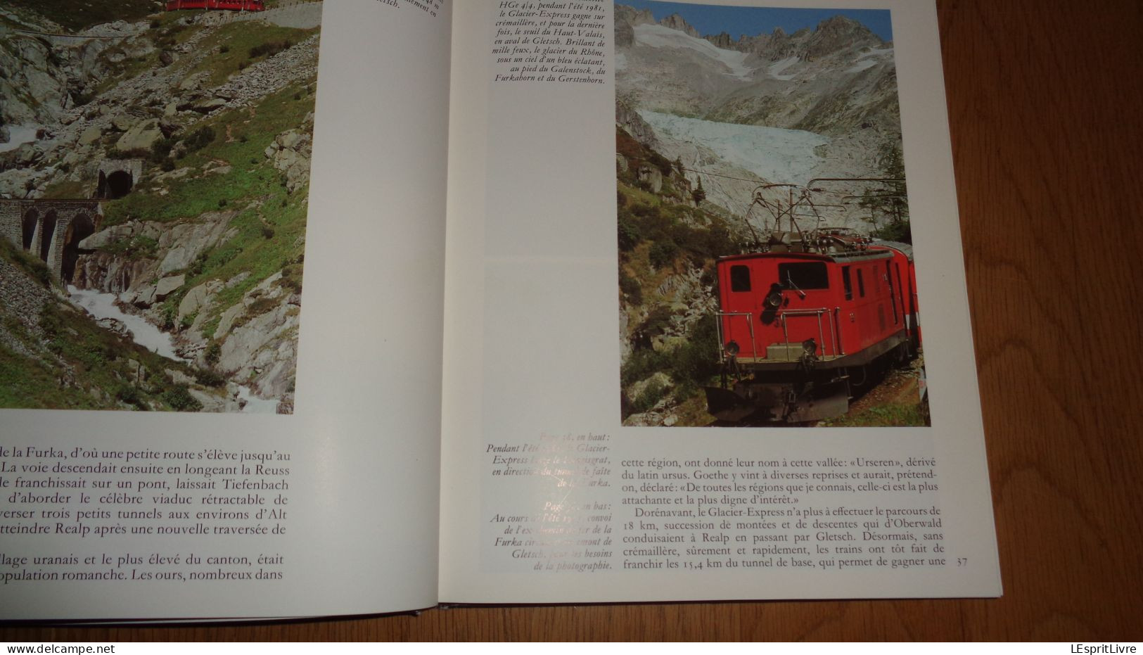 LE GLACIER EXPRESS Chemins de Fer Suisse Train Funiculaire Saint Morit Zermatt Viege Brigues Tunnel Pont Albuda Samaden
