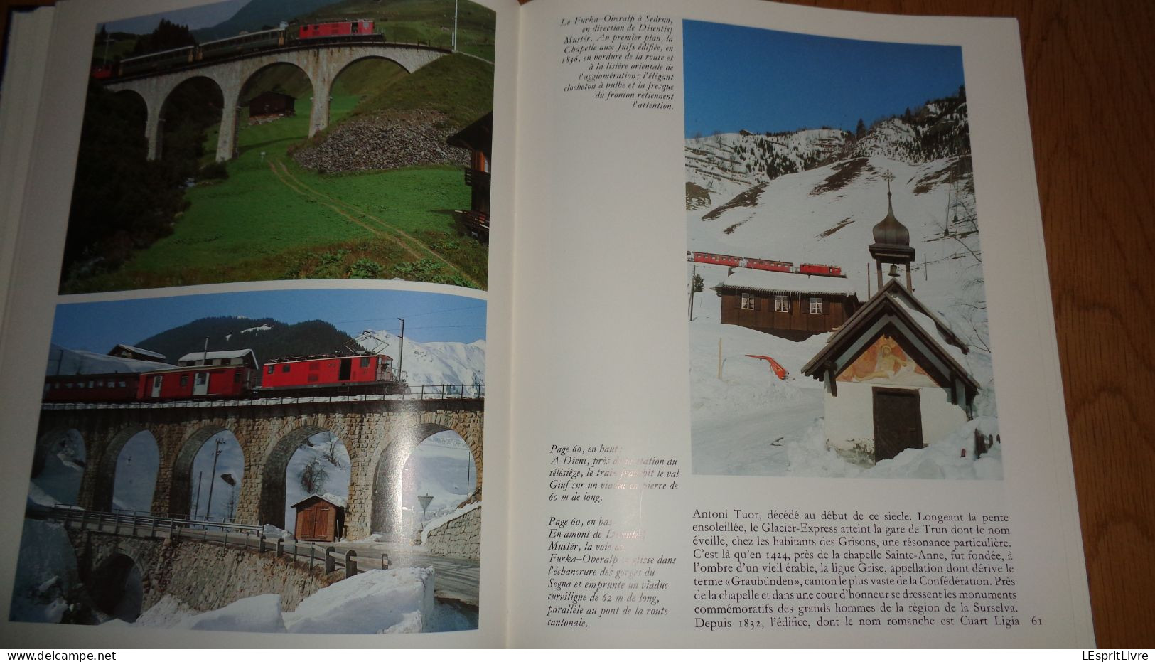 LE GLACIER EXPRESS Chemins de Fer Suisse Train Funiculaire Saint Morit Zermatt Viege Brigues Tunnel Pont Albuda Samaden