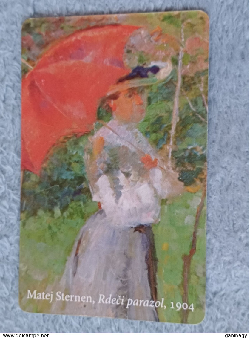 SLOVENIA - 748 - Matej Sternen, Red Parasol - PAINTING - 20.000EX. - Auto's