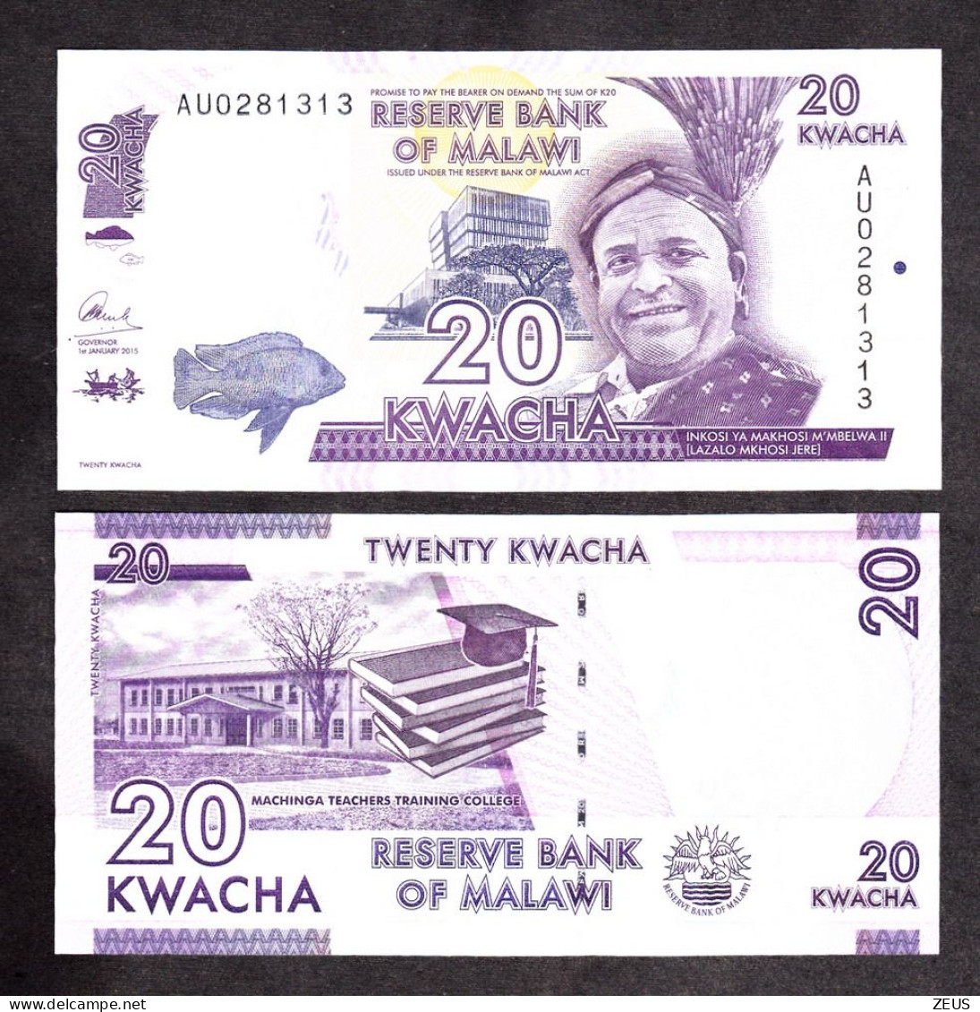 MALAWI 20 KWACHA 2015 PIK 63  FDS - Malawi