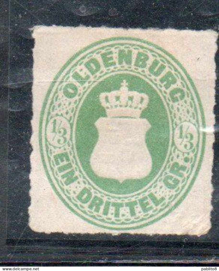 GERMANY GERMANIA GERMAN OLD STATES OLDENBURG 1862 COAT OF ARMS STEMMA ARMOIRIES 1/3g MH - Oldenburg