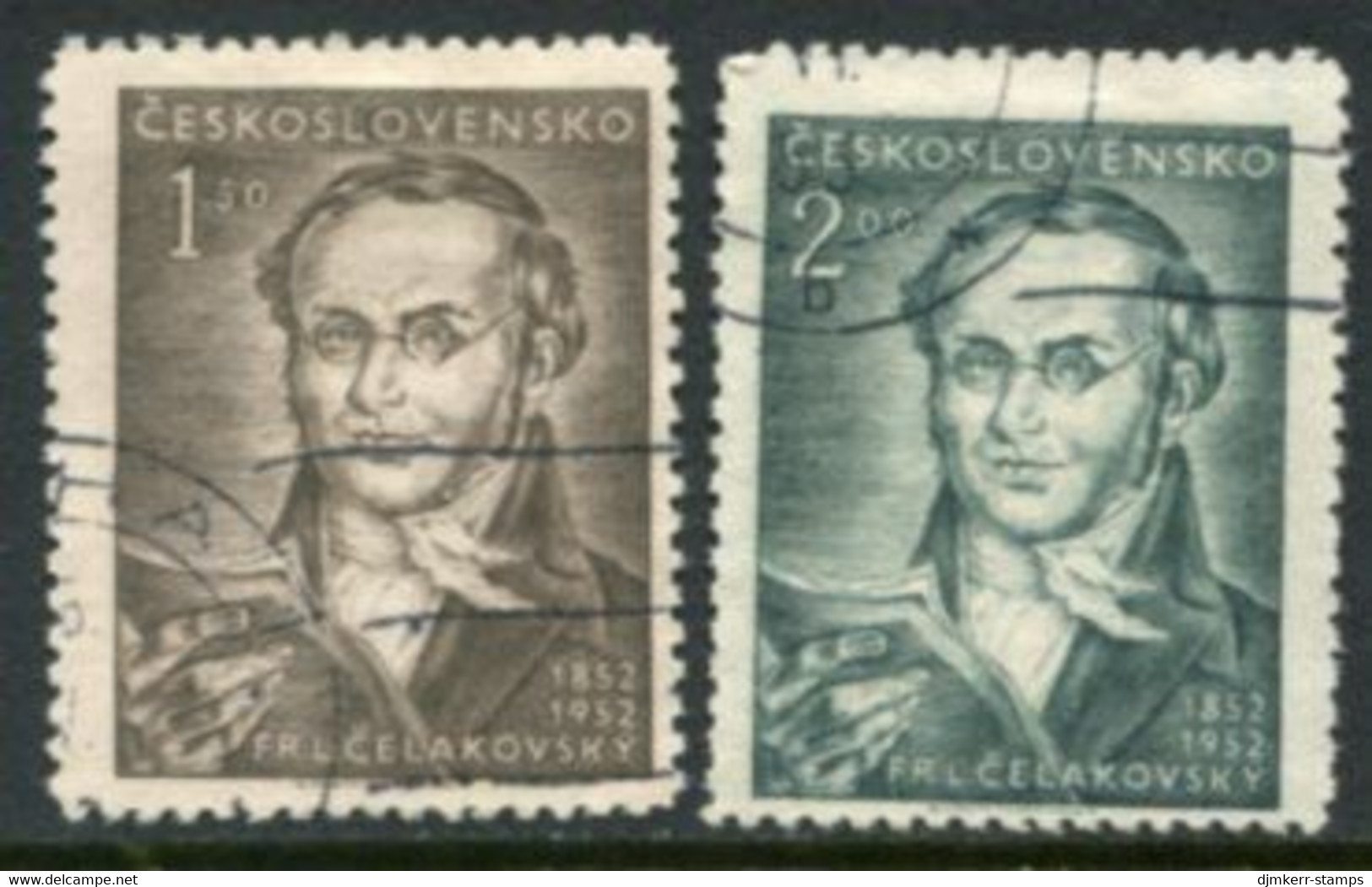 CZECHOSLOVAKIA 1952 Celakovsky Centenary Used.  Michel 753-54 - Used Stamps