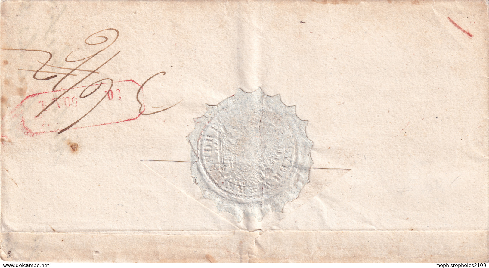 AUSTRIA 1850 - Brief Von Gratz Nach Constanz - Stpl. "Gratz .. Jan: Franco", "Landrecht Gratz", Siegel - ...-1850 Préphilatélie