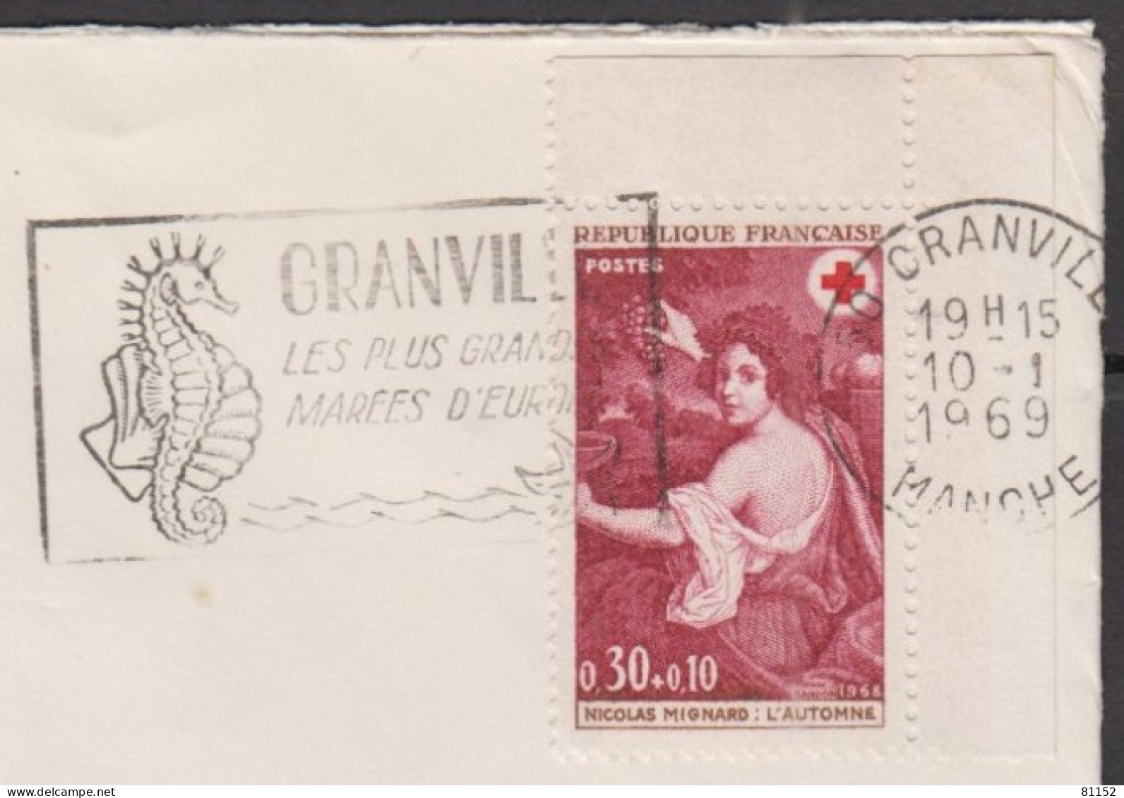 CROIX-ROUGE  30c+10c Y.T.1581   SEUL Sur Lettre De 50 GRANVILLE Le 10 1 1969pour 53 MAYENNE  Avec Oméc Sécap - Rotes Kreuz