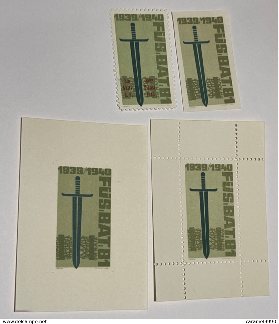 Schweiz Soldatenmarke Füs.Bat. 81, 1939 / 1940. Z 4 - Vignettes