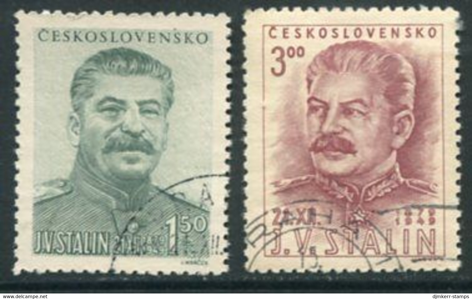 CZECHOSLOVAKIA 1949 Birthday Of Stalin Used.  Michel 603-04 - Oblitérés