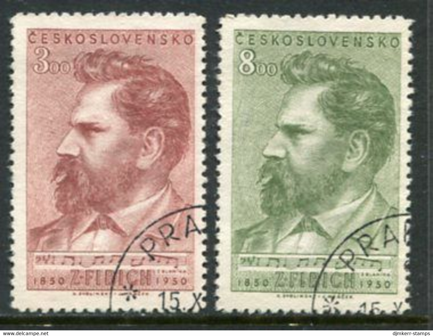 CZECHOSLOVAKIA 1950 Fibich Centenary Used.  Michel 628-29 - Usados