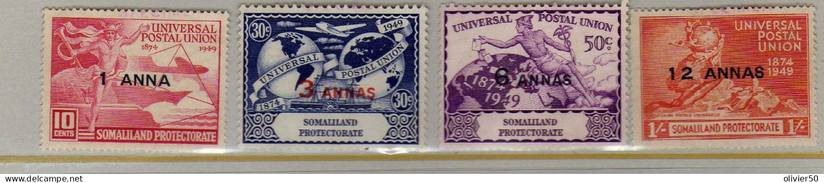 Somaliland (1949) - 75eme Anniversaire De L'UPU -  Neufs Sans Gomme - Surcharges "Specimen" - Somaliland (Protectorat ...-1959)