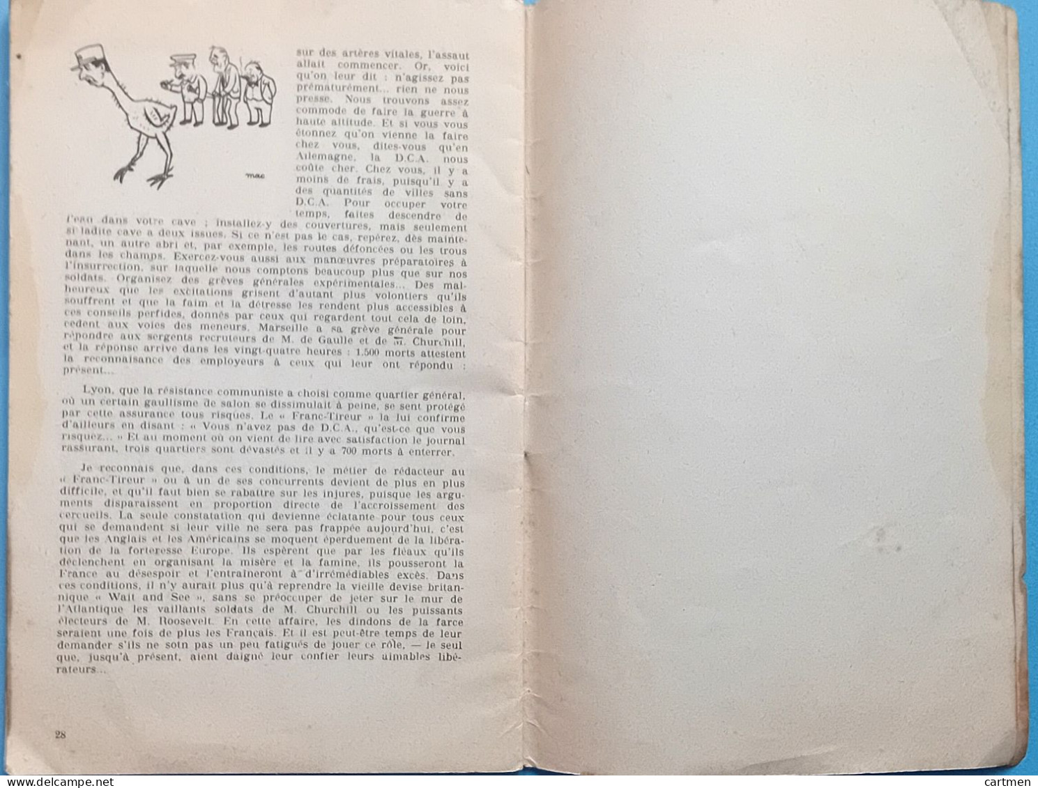 ANTIJUDAICA COLLABORATION EDITORIAUX DE PHILIPPE HENRIOT MAI 1944 SECRETAIRE A LA  PROPAGANDE