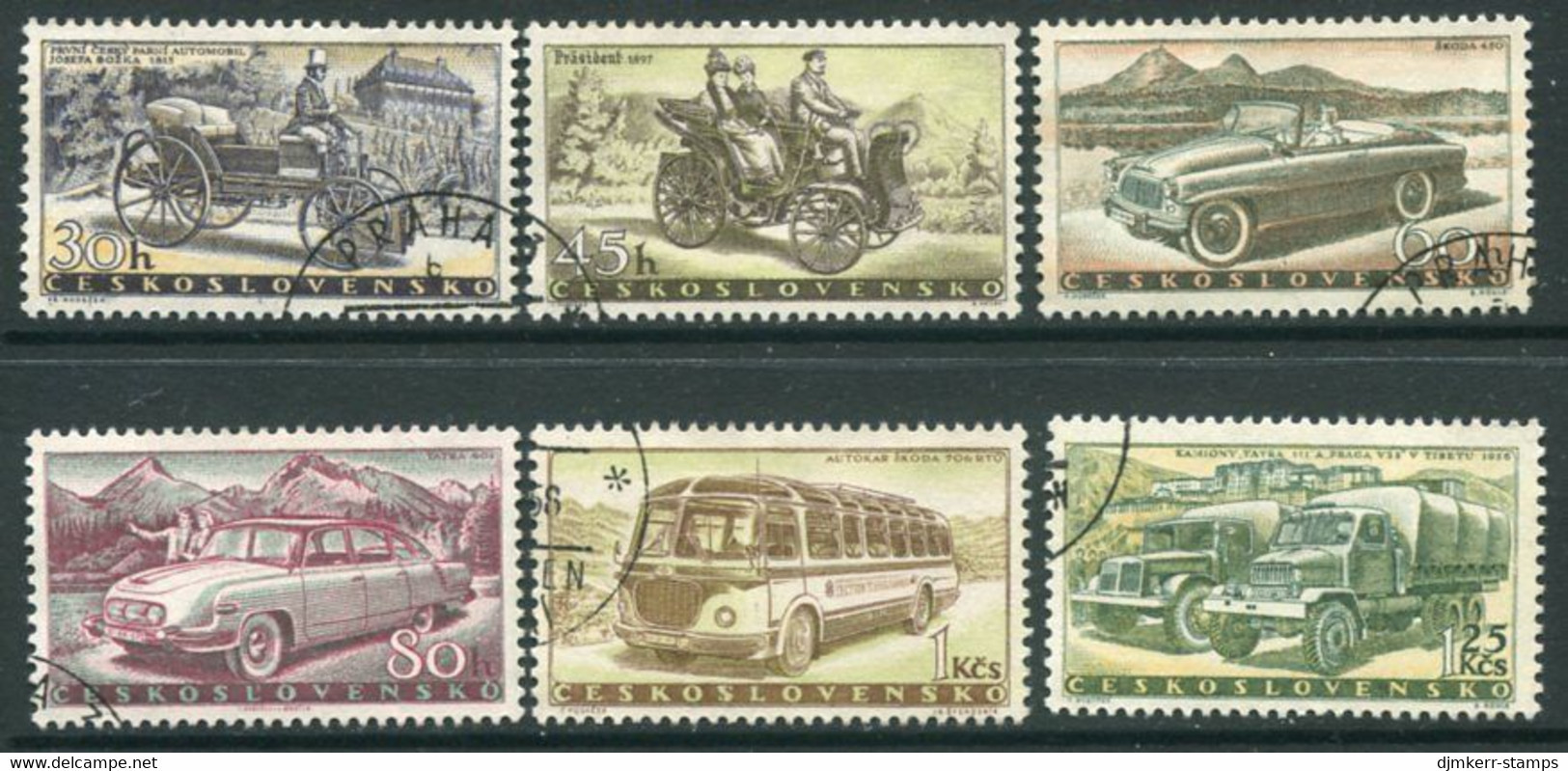 CZECHOSLOVAKIA 1958 Motor Vehicle Construction Used.  Michel  1109-14 - Used Stamps