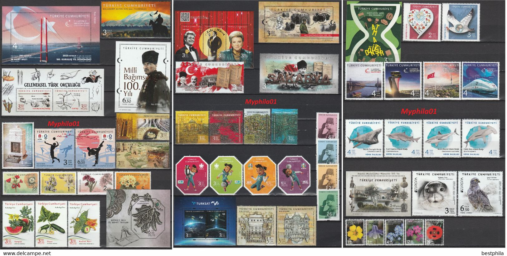 Turkey, Turkei - 2021 - Complete Year Set + İncludes Officials Series ** MNH - Unused Stamps