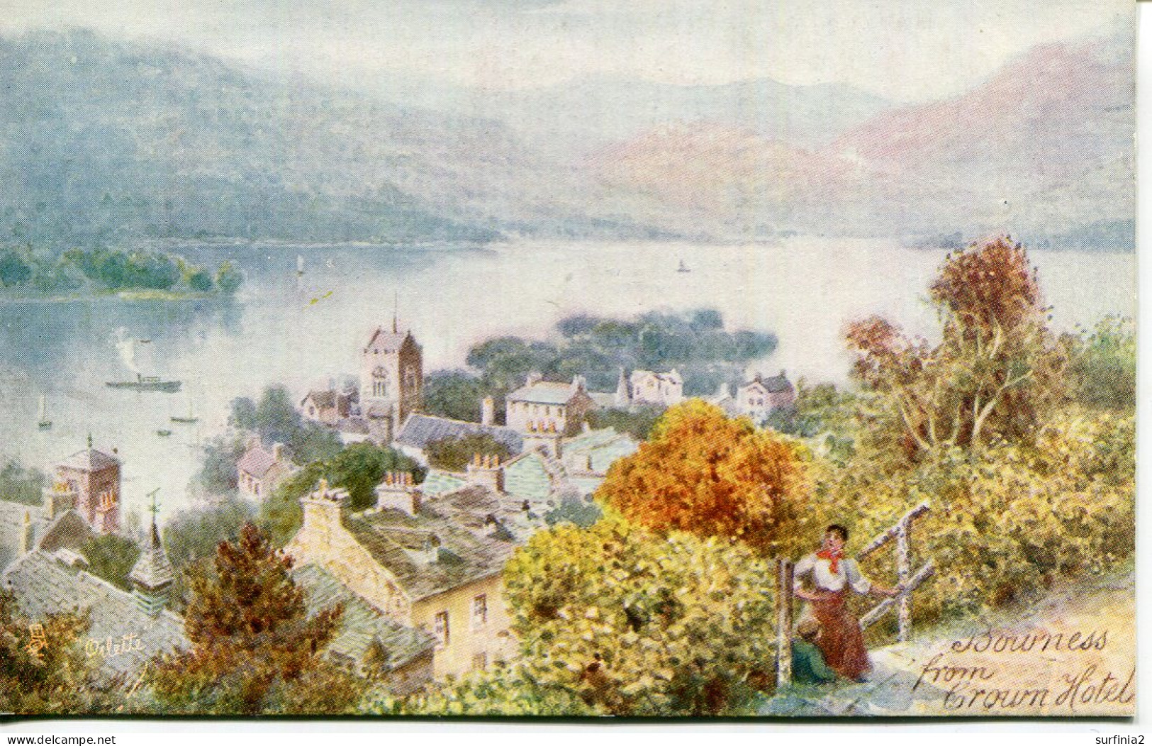 TUCKS OILETTE - WIMBUSH 7286 - ENGLISH LAKES - BOWNESS FROM CROWN HOTEL - Wimbush