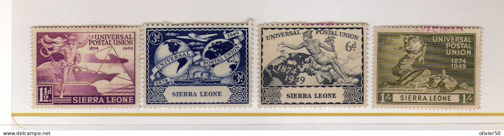 Sierra-Leone - 1949 - 75eme Anniversaire De L'UPU - Neufs - Sg -  Surcharges "Specimens" - Sierra Leone (...-1960)