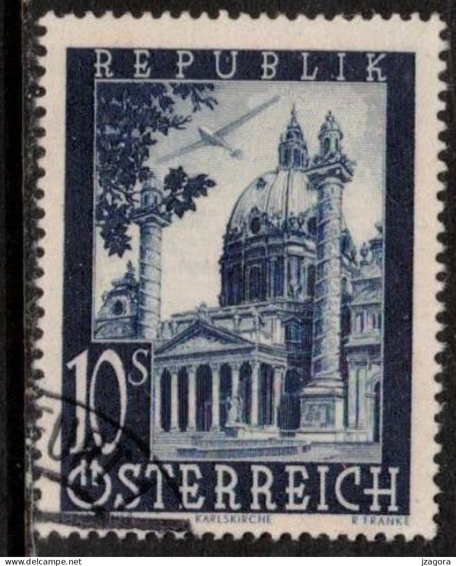 ARCHITECTURE St.Charles Church Kirche Eglise Vienna  AUSTRIA ÖSTERREICH AUTRICHE 1947 MI 828 SC C53 Flugpost Air Mail - Used Stamps
