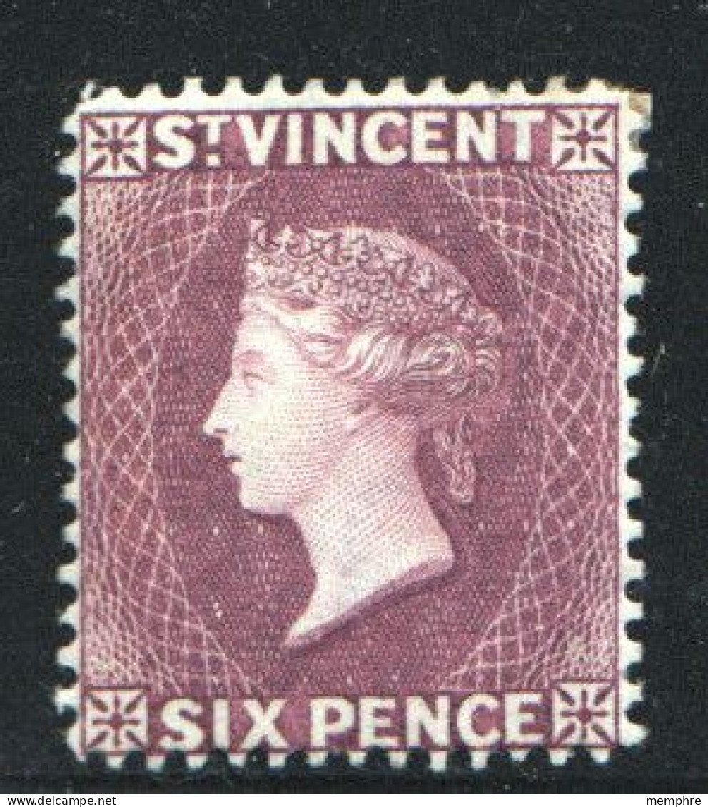 St Vincent Victoria 6d. Violet Crown CA Watermark SG 52  MM/MH - St.Vincent (...-1979)