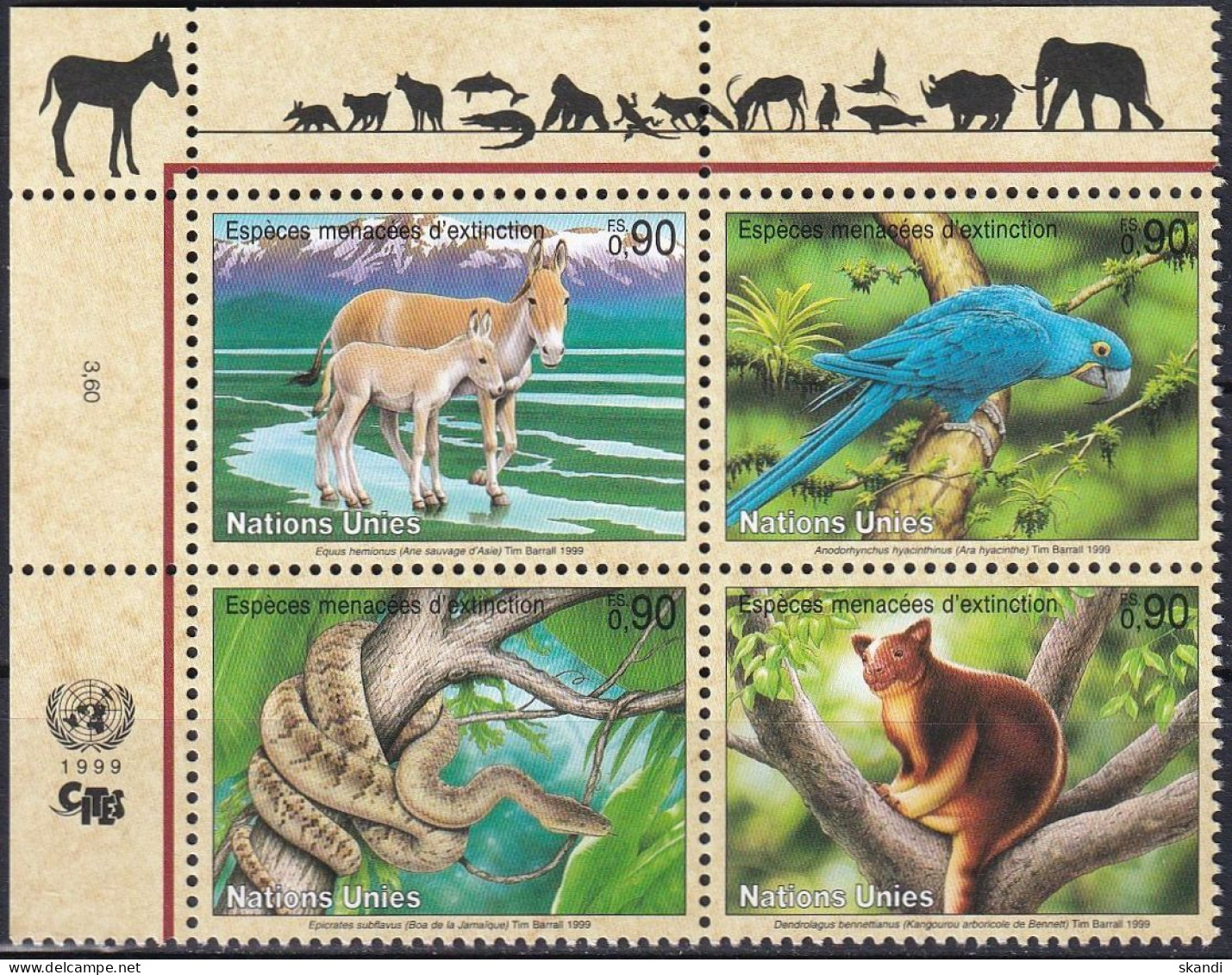UNO GENF 1999 Mi-Nr. 369/72 ** MNH - Unused Stamps