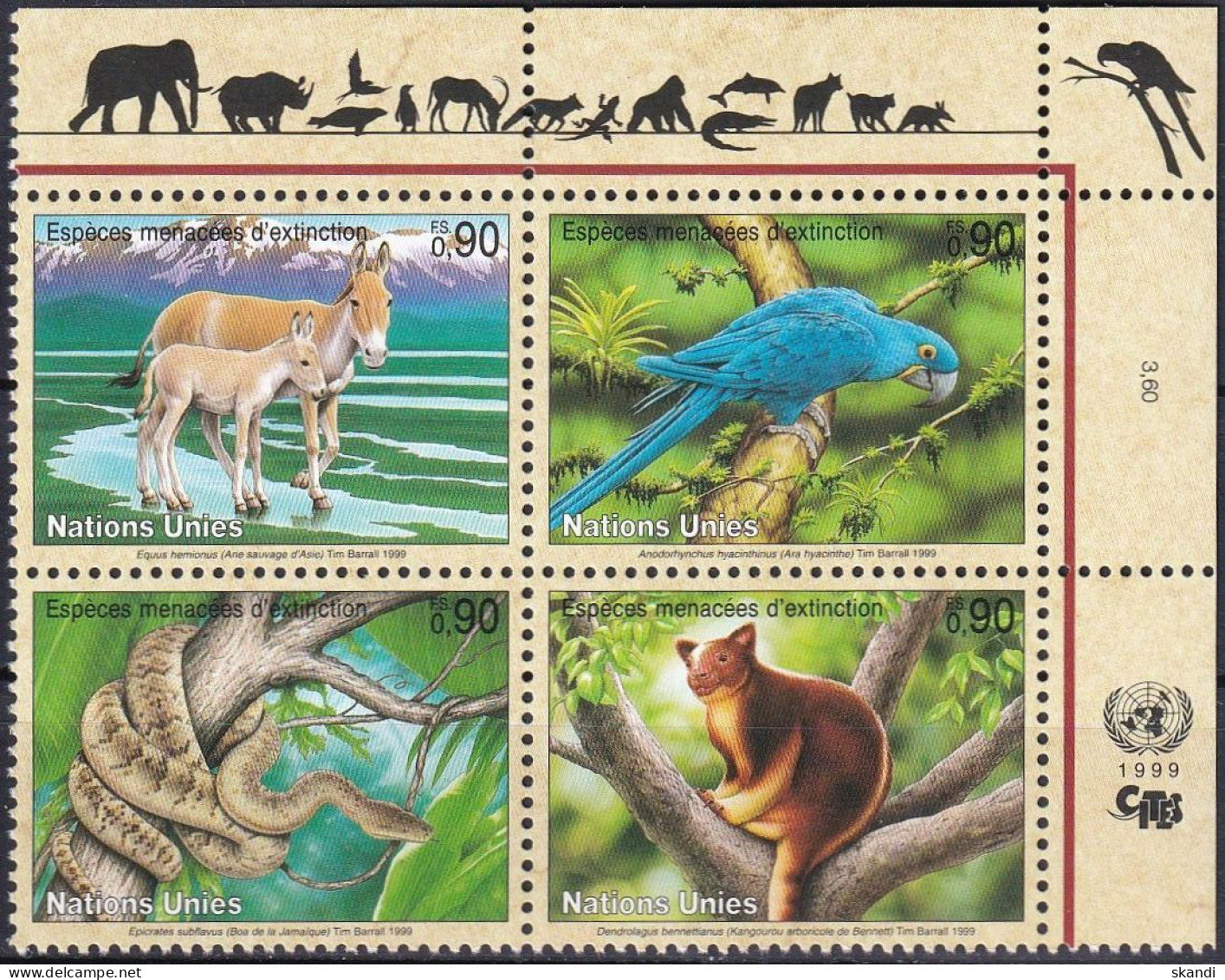 UNO GENF 1999 Mi-Nr. 369/72 ** MNH - Unused Stamps