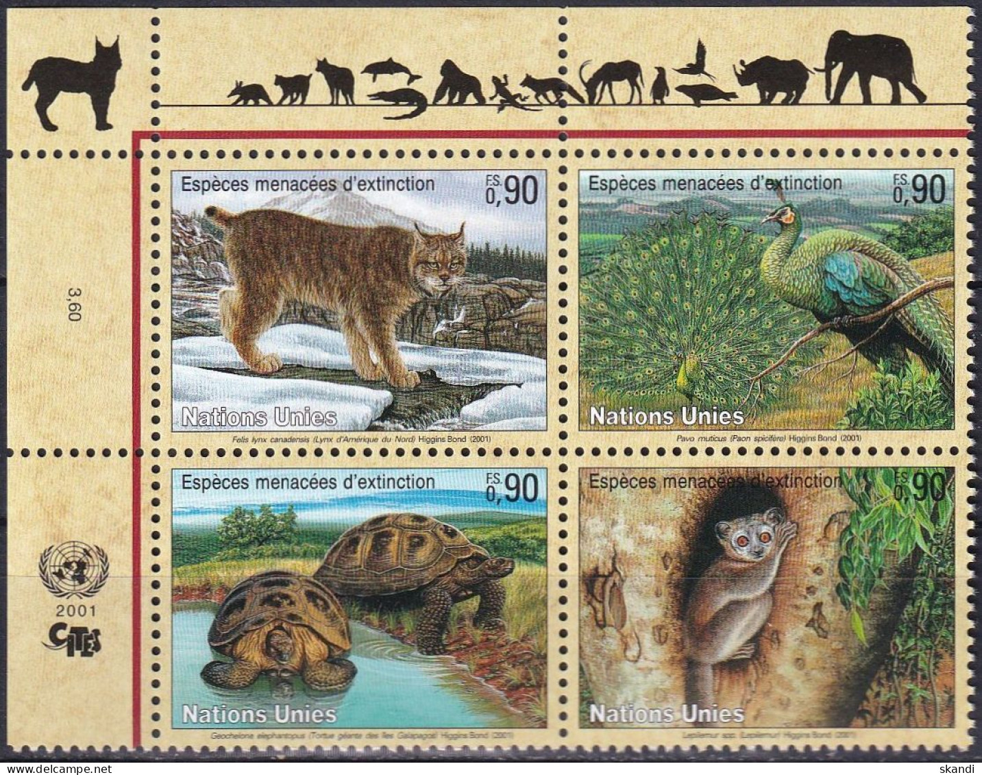 UNO GENF 2001 Mi-Nr. 409/12 ** MNH - Nuevos