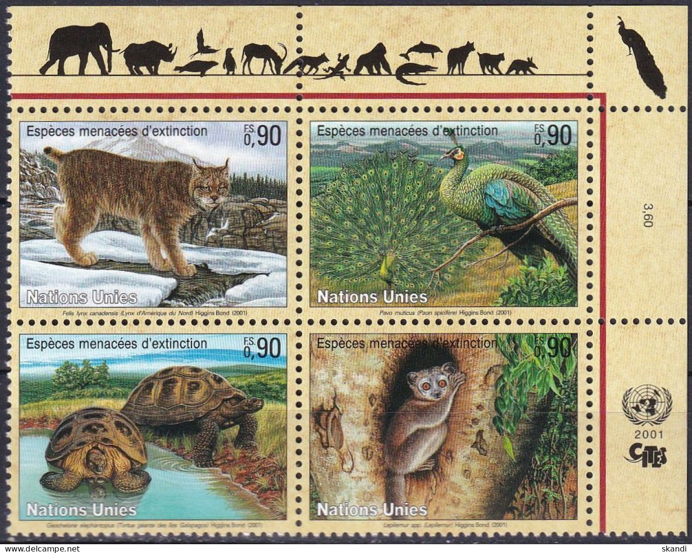 UNO GENF 2001 Mi-Nr. 409/12 ** MNH - Nuevos