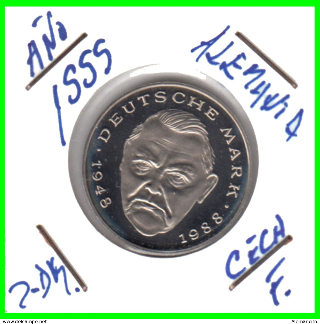 COIN ALEMANIA ( GERMANY ) MONEDA DE 2.00 DM AÑO 1999 CECA-F - STTUCART -LUDWIG ERHARD - NÍQUEL- SIN CIRCULAR - PROOF - 2 Marcos