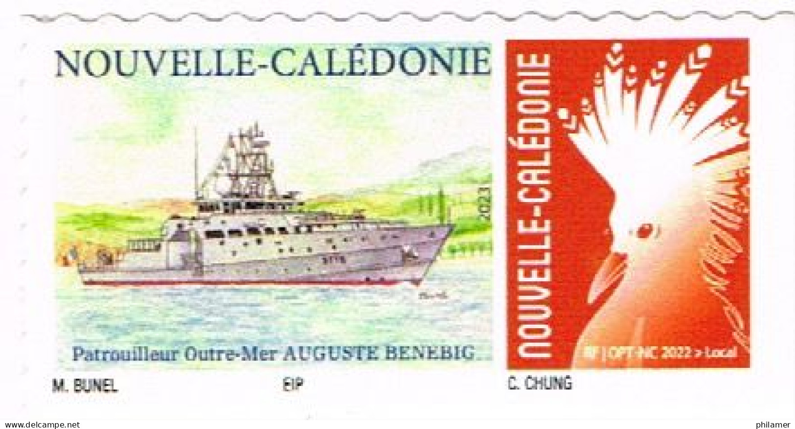 Nouvelle Caledonie Caledonia Timbre Personnalise A Moi Prive BUNEL PATROUILLEUR AUGUSTE BENEBIG Cagou Neuf 2023 - Unused Stamps